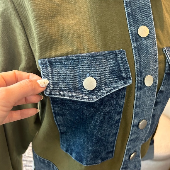 Dolan (NWOT) Denim and Olive Women's Jacket - Picture 3 of 7